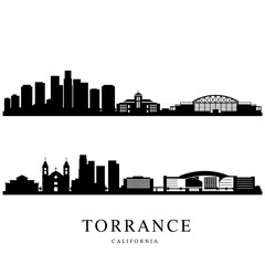 Fototapeta premium Torrance California Cityscape Silhouette.