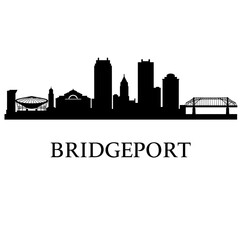 Naklejka premium Bridgeport Skyline Silhouette Connecticut USA.