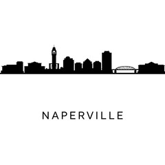 Obraz premium Naperville Illinois Skyline Silhouette with Cityscape.