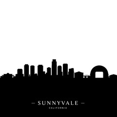 Fototapeta premium Sunnyvale California Skyline Silhouette.