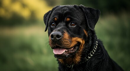 Fototapeta premium Dog Portrait Outdoors Looking Happy
