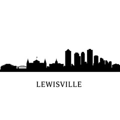 Obraz premium Lewisville Texas Skyline Silhouette.