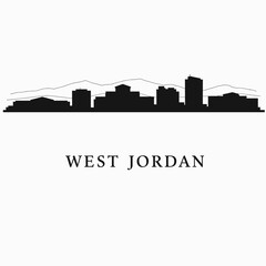 Obraz premium West Jordan Utah Skyline Silhouette.