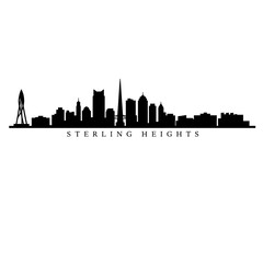 Fototapeta premium Sterling Heights Skyline Vector Silhouette.