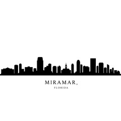 Miramar Florida Skyline Silhouette Black.