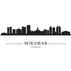 Fototapeta premium Miramar Florida Skyline Silhouette.