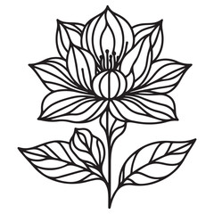 black and white flower vector