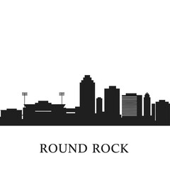 Fototapeta premium Round Rock City Skyline Silhouette.