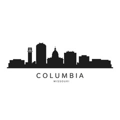 Fototapeta premium Columbia Missouri Skyline Silhouette Minimal.