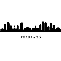 Obraz premium Pearland Texas Skyline Black Silhouette.