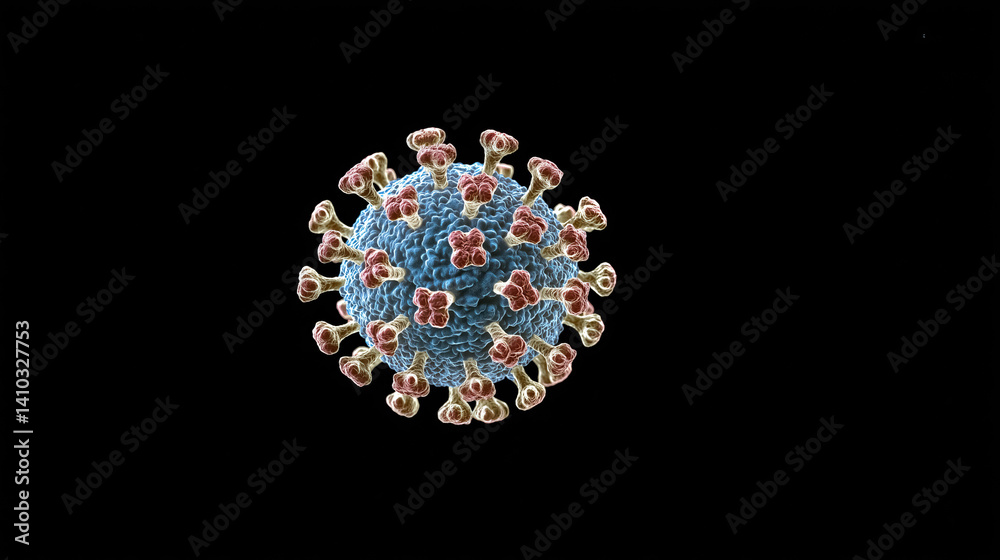 Poster Digitally microscopic view of virus particle structure and surface proteins