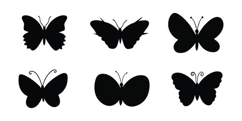 set of vector butterflies