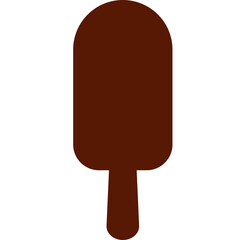 chocolate ice cream isolated, vector silhouette