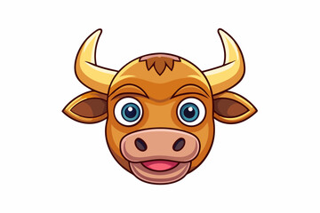 funny cow cartoon isolated