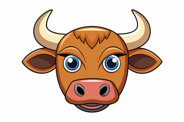 funny cow cartoon isolated