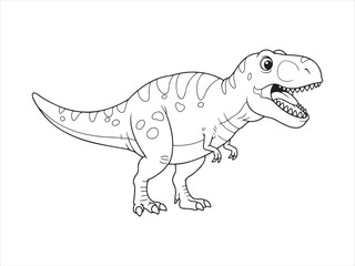 Fototapeta premium Dinosaur coloring page of a T-Rex in a playful pose 