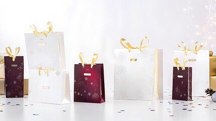 Premium Gift Bags with Delicate Ribbon and Confetti