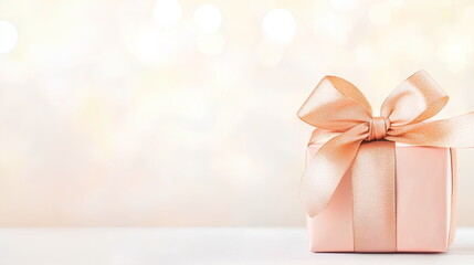 Wrapped Present with Glowing Bokeh and Party Vibes