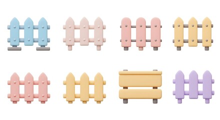 Colorful Fence Collection in Pastel Tones