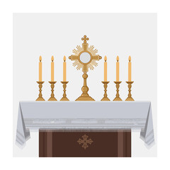 Corpus Christi Vector Illustration – Religious Procession, Eucharist Symbols, and Christian Celebration Art