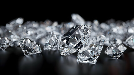 Scattered Diamonds On Dark Background