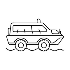 amphibious vehicle icon, amphibious vehicle vector illustration-simple illustration of amphibious vehicle, perfect for amphibious vehicle logos and icons