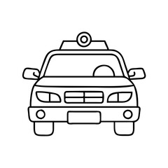 police car icon, police car vector illustration-simple illustration of police car, perfect for police car logos and icons