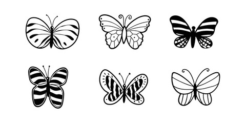 black and white butterflies