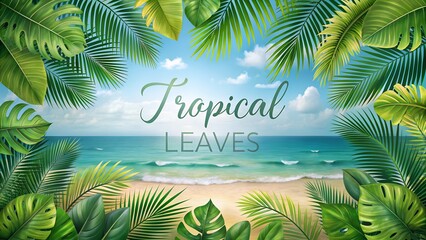 Obraz premium summer background with palm trees