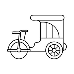 rickshaw icon, rickshaw vector illustration-simple illustration of rickshaw, perfect for rickshaw logos and icons