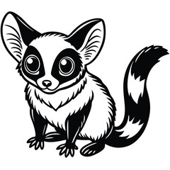 Fototapeta premium bushbaby illustration flat vector design