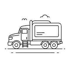 semi truck icon, semi truck vector illustration-simple illustration of semi truck, perfect for semi truck logos and icons