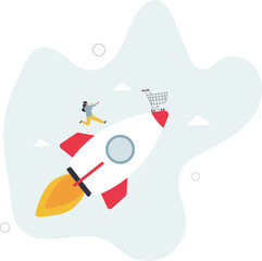 Boost sales and increase profit, achieve sales target or develop business growth, inflation and price concept.flat character life .