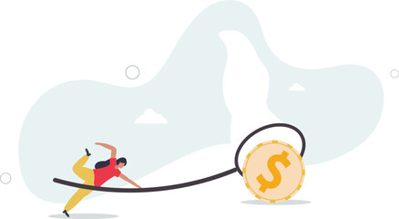 Chasing high performance active mutual fund, buying rising star stock or funds, catch or grab hot ETFs concept.flat character life .