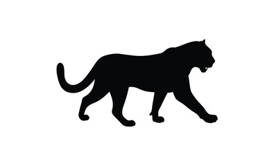 Running cheetah silhouette, Cheetah sprint vector, Minimalist animal illustration