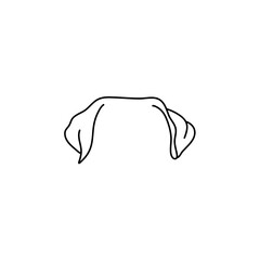 Hand drawn dog ears vector illustration 
