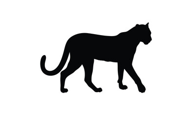 Running cheetah silhouette, Cheetah sprint vector, Minimalist animal illustration