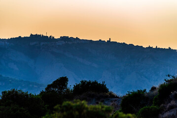 rural countryside landscape inside the badlands national Park during a sunny summer day, Val d'Agri, Basilicata
