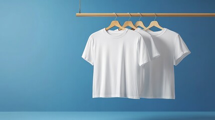 White t-shirts on a clean gradient background, showcasing simplicity and modern design.