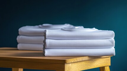White t-shirts on a clean gradient background, showcasing simplicity and modern design.