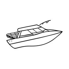 speedboat icon, speedboat vector illustration-simple illustration of speedboat, perfect for speedboat logos and icons