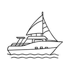 yacht icon, yacht vector illustration-simple illustration of yacht, perfect for yacht logos and icons