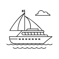 yacht icon, yacht vector illustration-simple illustration of yacht, perfect for yacht logos and icons