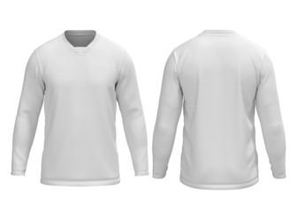Mens white v neck tshirt long sleeve jersey for mockup