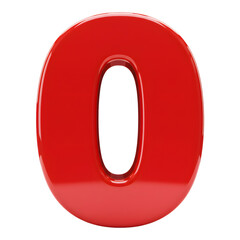 Large red letter “O” in 3D