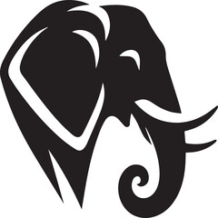 elephent logo vector shilloute with white background