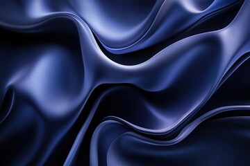 Obraz premium Fluid, dark, and rich deep blue draped fabric