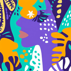  pattern with colorful flowers