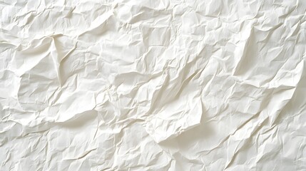 Obraz premium White Crumpled Paper Texture Background, Wrinkled Fabric Surface