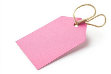 Pink paper tag with string designed for product use